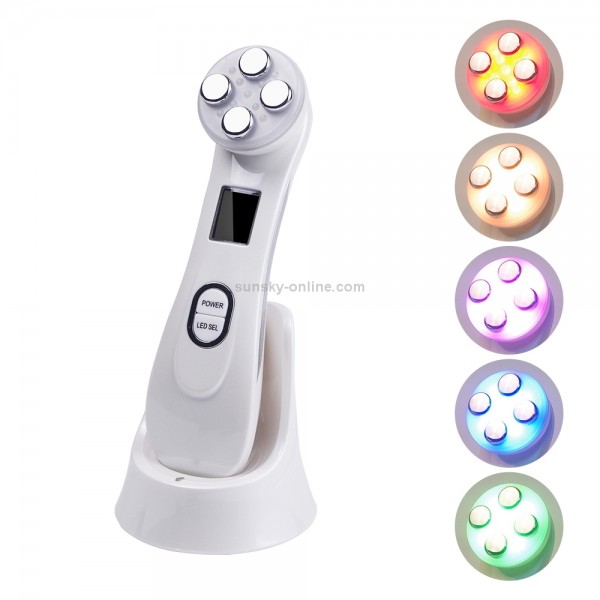 Radio Mesotherapy Electroporation Face Beauty Pen Radio Frequency LED Photon Face Skin Rejuvenation Remover Wrinkle(Pearl White)