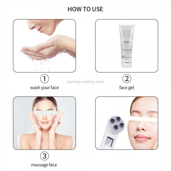 Radio Mesotherapy Electroporation Face Beauty Pen Radio Frequency LED Photon Face Skin Rejuvenation Remover Wrinkle(Pearl White)