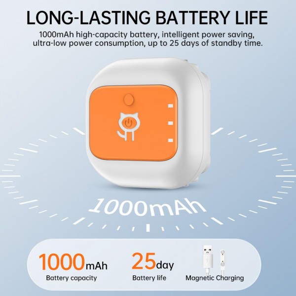 Real-Time GPS/WIFI Location SOS Distress Electronic Fence Alert Pet Collar(Orange)