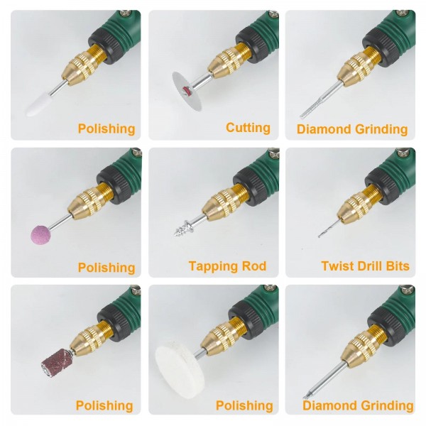 Rechargeable Electric Grinding Pen Kit 3-Speed Adjustable Cordless Engraver with LED Indicator(Black)