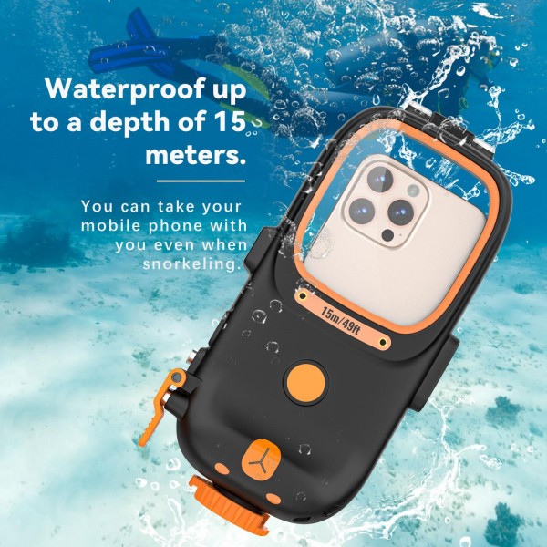 RedPepper Diving Case 15m Waterproof Protective Case for iPhone / Samsung / vivo / Huawei / Xiaomi(Black)