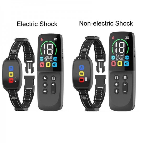 Remote-controlled Color Screen Dog Barking Control Device, Specification: Electric Shock