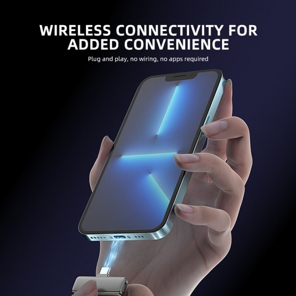 S16-S One To Two  Yellow  Digital Display Wireless Lavalier Microphone With Charging Compartment,Spec: 8 Pin Interface