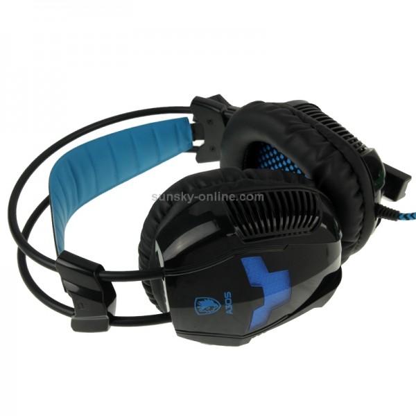 SADES A30s USB Plug Deep Bass Glittering Gaming Headset with Remote and Adjustable Mic for Computer, Cable Length: Appr. 2.2m(Black)