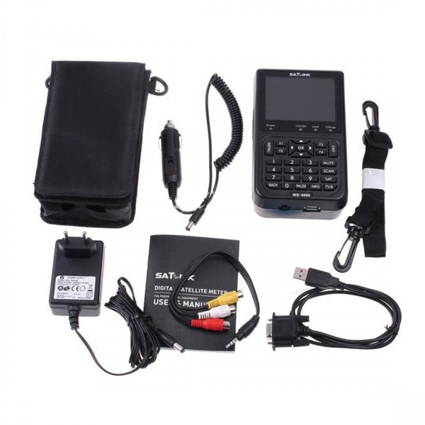SATLINK WS6906 3.5 inch LCD Colour Screen Portable Digital Satellite Finder Meter(EU Plug)