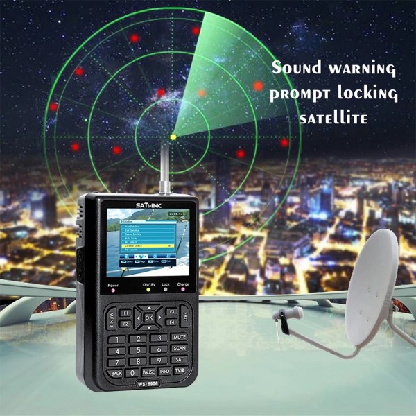 SATLINK WS6906 3.5 inch LCD Colour Screen Portable Digital Satellite Finder Meter(EU Plug)