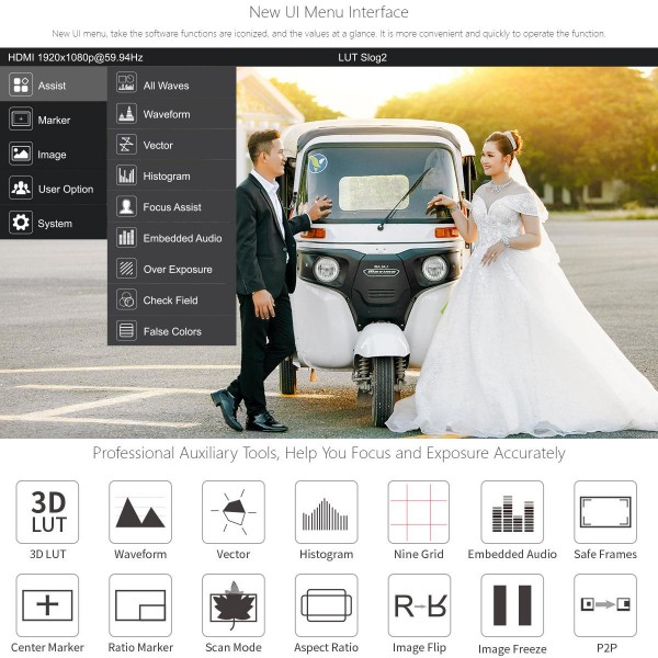 SEETEC WPC215 21.5 inch 1000nit High Bright Portable Carry-on Director Monitor Full HD 1920x1080 Monitor (EU Plug)