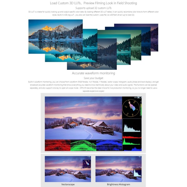 SEETEC WPC215 21.5 inch 1000nit High Bright Portable Carry-on Director Monitor Full HD 1920x1080 Monitor (EU Plug)