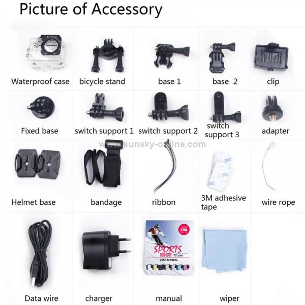 SJCAM SJ5000 12MP FHD 1080P 2.0 Inch LCD LTPS Screen Waterproof Sports HD DV Camera with 170 Degree Wide-angle Lens(Blue)