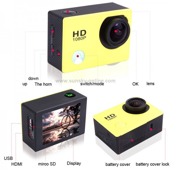 SJCAM SJ5000 12MP FHD 1080P 2.0 Inch LCD LTPS Screen Waterproof Sports HD DV Camera with 170 Degree Wide-angle Lens(Blue)