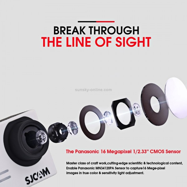 SJCAM SJ5000X WiFi Ultra HD 2K 2.0 inch LCD Sports Camcorder with Waterproof Case, 170 Degrees Wide Angle Lens, 30m Waterproof(Gold)