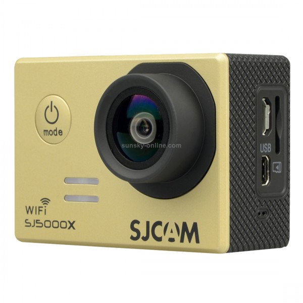 SJCAM SJ5000X WiFi Ultra HD 2K 2.0 inch LCD Sports Camcorder with Waterproof Case, 170 Degrees Wide Angle Lens, 30m Waterproof(Gold)