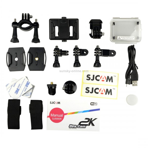 SJCAM SJ5000X WiFi Ultra HD 2K 2.0 inch LCD Sports Camcorder with Waterproof Case, 170 Degrees Wide Angle Lens, 30m Waterproof(Gold)