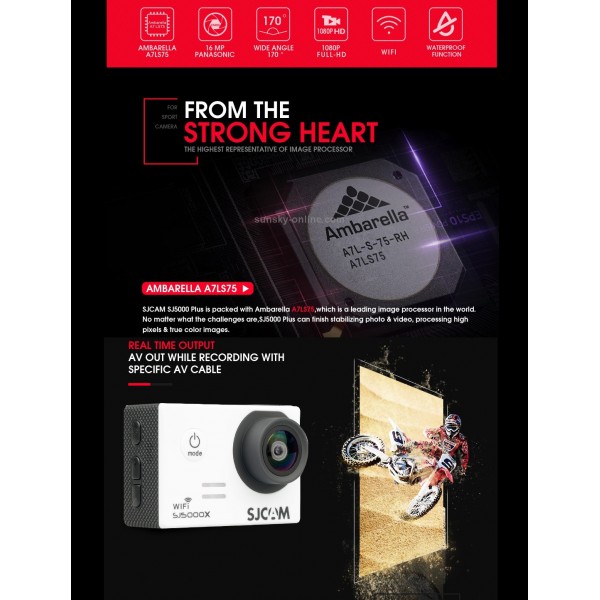 SJCAM SJ5000X WiFi Ultra HD 2K 2.0 inch LCD Sports Camcorder with Waterproof Case, 170 Degrees Wide Angle Lens, 30m Waterproof(Gold)