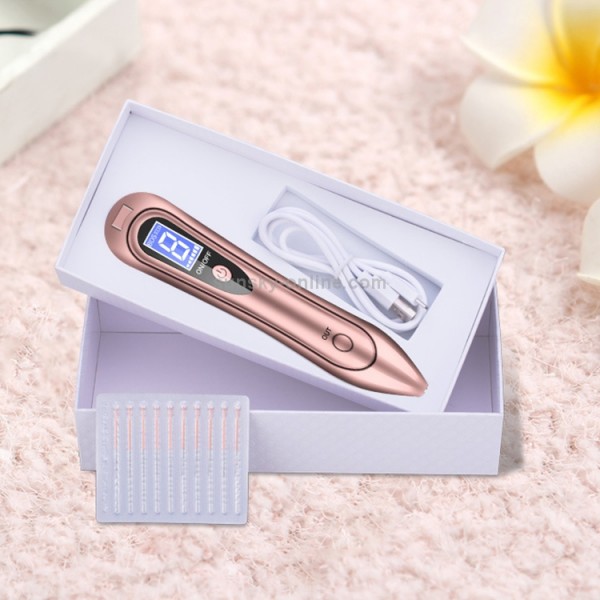 SONGSUN X2 Professional Portable Skin Spot Tattoo Freckle Removal Machine Mole Dot Removing Laser Plasma Beauty Care Pen with LCD Display Screen & 9 Gears Adjustment(Rose Gold)