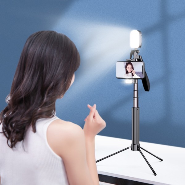 SSKY A21 Live Foldable Photography Fill Light Beauty Bracket Mobile Phone Anti-shake Stabilizer, Size:160cm+Double Fill Light