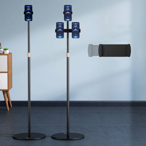 SSKY B08 Floor Lift Mobile Phone Live Metal Bracket, Spec: Three+Hanging Strap