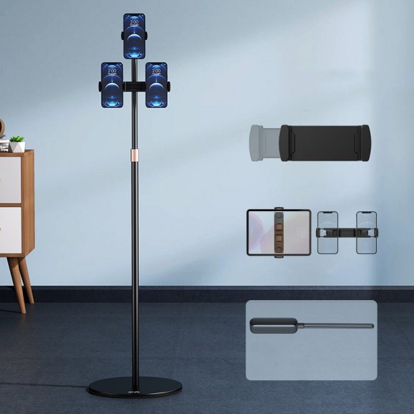 SSKY B08 Floor Lift Mobile Phone Live Metal Bracket, Spec: Three+Hanging Strap