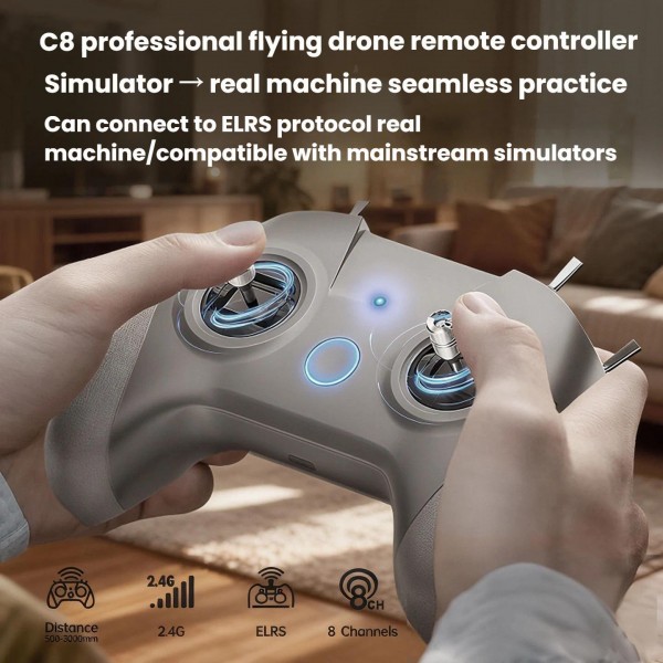 STARTRC C8 ELRS Remote Control Drone Training Aeromodelling Remote Control Traversing Aircraft Simulator Handle, Spec: Single Handle