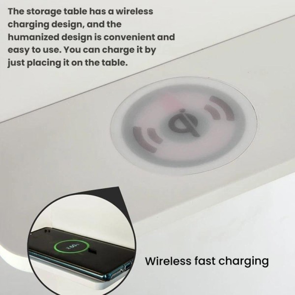 Simple Bedroom Bedside LED Wall Lamp Hotel Room USB Reading Light, Size: Wireless Charger Right(Matt White)