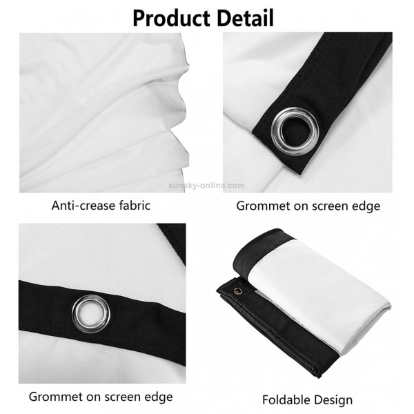 Simple Micro Projector Film Canvas Curtain, 120 Inches (16:9) Projected Area: 265.6x149.4cm