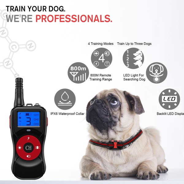 Smart Electronic Remote Control Dog Training Device Waterproof Pets Bark Stopper, Size: For-One-Dog(Red)