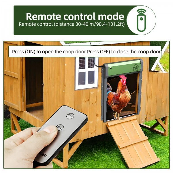 Solar Powered Automatic Chicken Coop Door 4 Modes Automatic Chicken Door with Remote Control