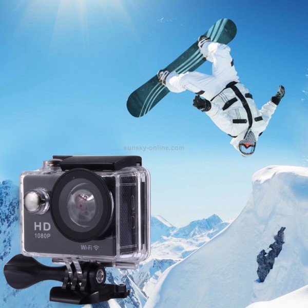 Sports Cam Full HD 1080P H.264 1.5 inch LCD WiFi Edition Sports Camera with 170-degree Wide-angle Lens, Support 30m Waterproof(Black)