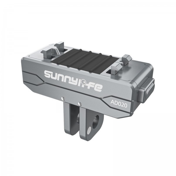 Sunnylife Metal Magnetic Quick Release Adapter Mount Action Camera Foldable Cam Stand 1/4 Adapter for Insta360 X5 / Ace / Ace Pro 2 / 1 (Silver)