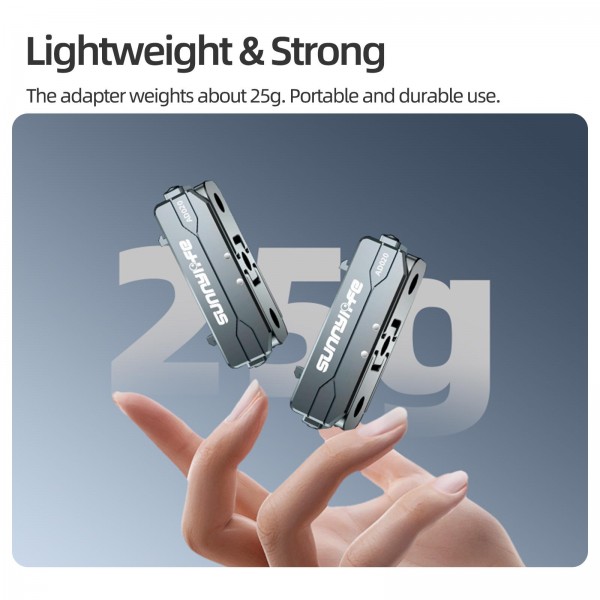 Sunnylife Metal Magnetic Quick Release Adapter Mount Action Camera Foldable Cam Stand 1/4 Adapter for Insta360 X5 / Ace / Ace Pro 2 / 1 (Silver)