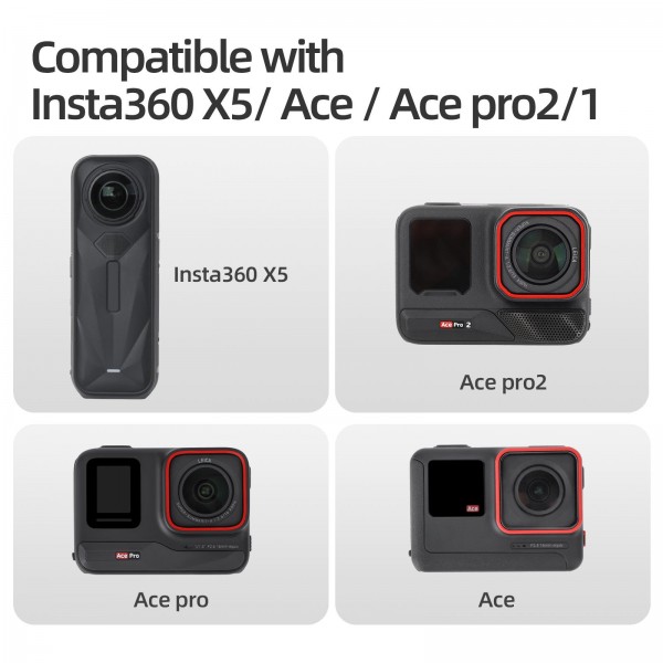 Sunnylife Metal Magnetic Quick Release Adapter Mount Action Camera Foldable Cam Stand 1/4 Adapter for Insta360 X5 / Ace / Ace Pro 2 / 1 (Silver)