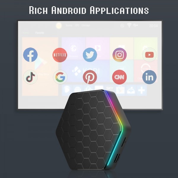 T95Z Plus 8K WiFi6 Android 12.0 Smart TV Box with Remote Control, 2GB+16GB, Allwinner H618 Quad-Core(EU Plug)