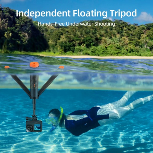 TELESIN 61cm Underwater Buoyancy Bar Retractable Selfie Stick Tripod For GoPro Insta360 DJI OSMO Action Camera