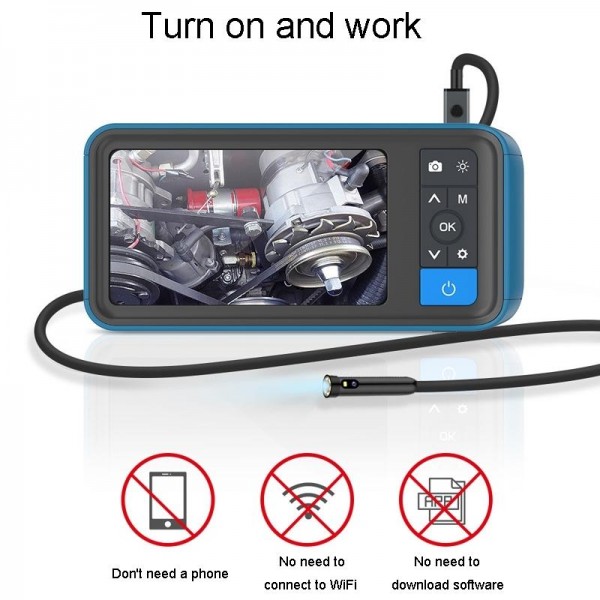 TESLONG MS450 4.5 Inch Large Screen Endoscope Auto Repair Tools, Model:8mm Dual Lens / 3m