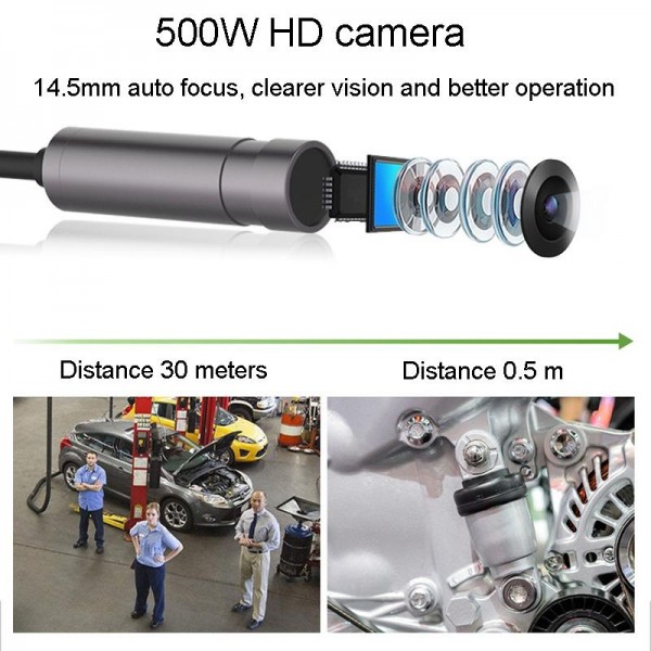 TESLONG NTS500 Industrial Pipeline Endoscope with 5 inch HD Screen, Model:7.6mm Single Lens / 1m