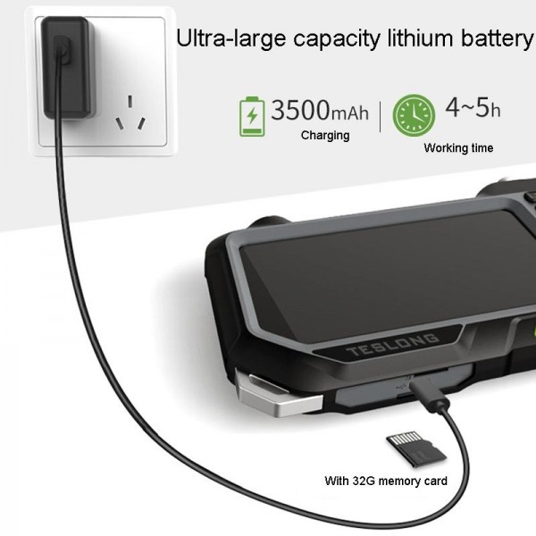 TESLONG NTS500 Industrial Pipeline Endoscope with 5 inch HD Screen, Model:7.6mm Single Lens / 1m