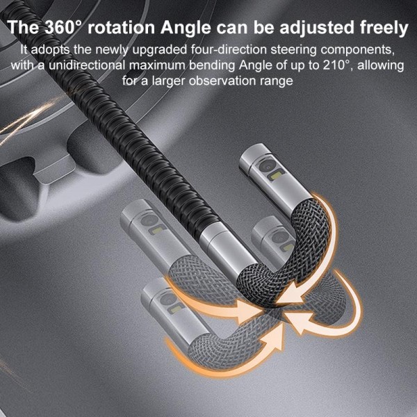 TESLONG TF600 6 Inch Screen 360 Degree Steering Industrial Endoscope 1.55m Length, Model:3.9mm Single Lens