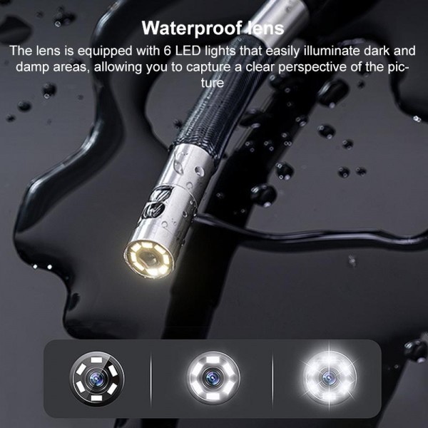 TESLONG TF600 6 Inch Screen 360 Degree Steering Industrial Endoscope 1.55m Length, Model:3.9mm Single Lens