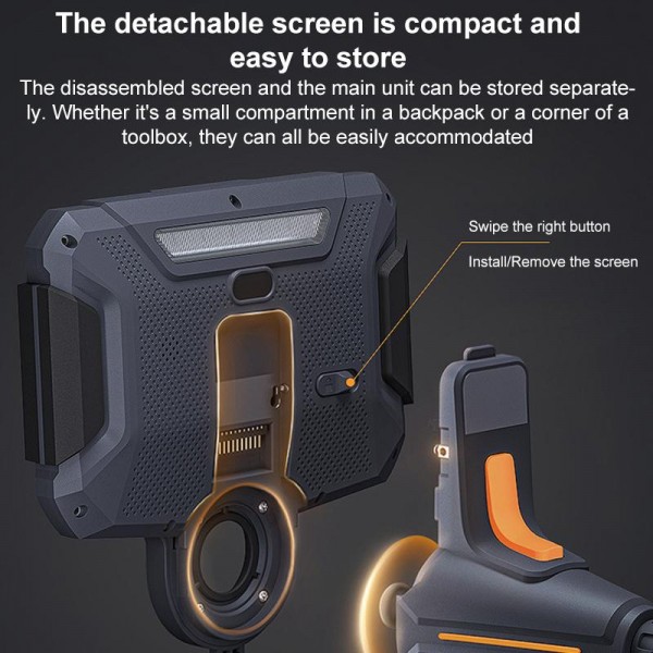 TESLONG TF600 6 Inch Screen 360 Degree Steering Industrial Endoscope 1.55m Length, Model:3.9mm Single Lens