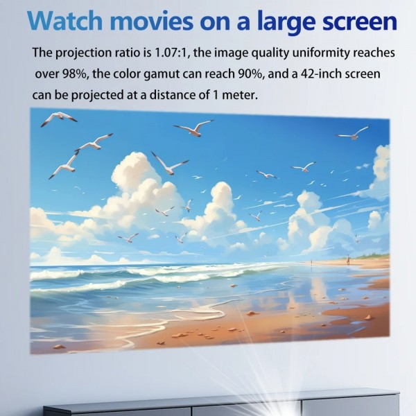 TOUMEI C900 Outdoor Portable Built-In Battery 4K HD Home Music Projector US Plug(Black)