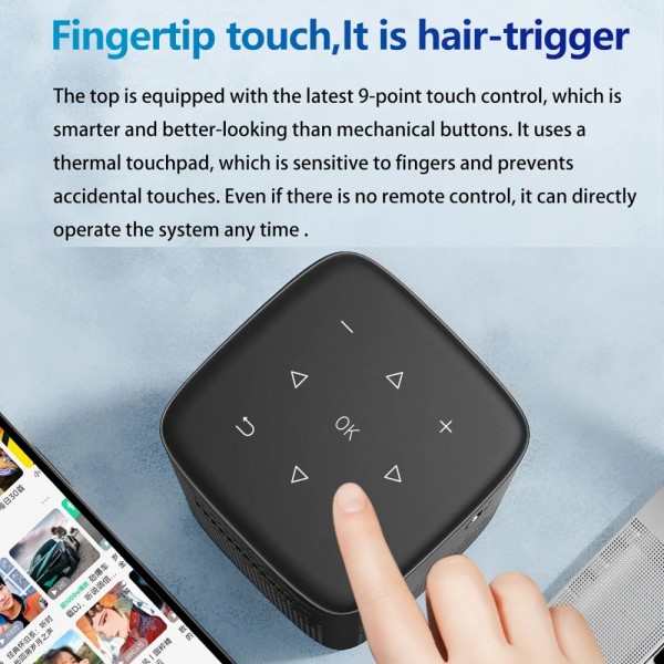 TOUMEI C900 Outdoor Portable Built-In Battery 4K HD Home Music Projector US Plug(Black)