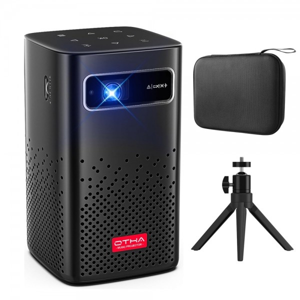 TOUMEI C900 Outdoor Portable Built-In Battery 4K HD Home Music Projector US Plug(Black)