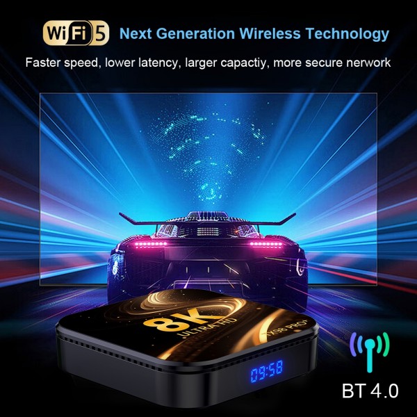 TX98 Pro+ 8K UHD Android 13 Smart TV Box with Remote Control, 2GB+16GB, RK3528 Quad-Core(EU Plug)