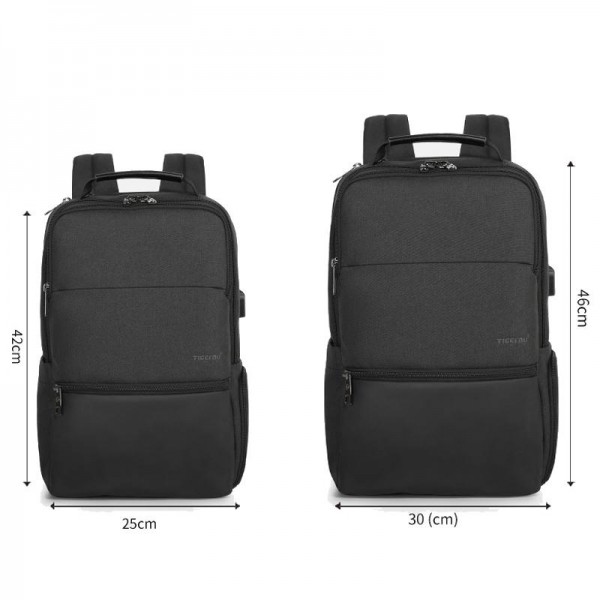 Tigernu  15.6-inch Standard Men Anti-Theft Laptop Backpack with USB Charging Port, Headphone Hole & Comfort Shoulder Straps for Travel, Work Commute(Black)