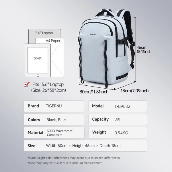 Tigernu Large Capacity Sports & Travel Backpack 15.6 Inch Lightweight Business Laptop Bag(Black)