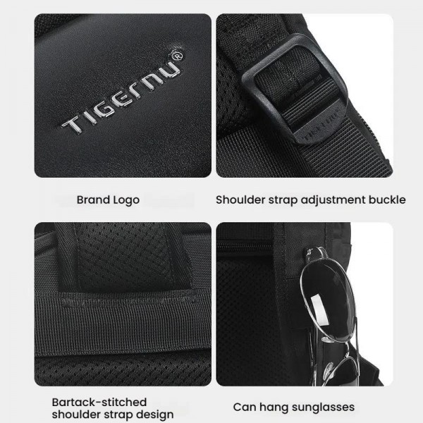 Tigernu T-B9121  15.6 Inch Men Expandable Waterproof Lightweight Laptop Backpack With Floating Zipper