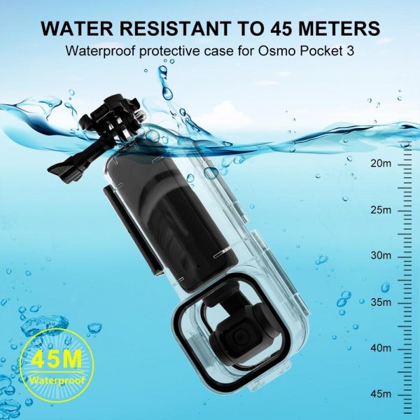[US Warehouse] For DJI Osmo Pocket 3 PULUZ 45m Underwater Waterproof Housing Diving Case(Transparent)