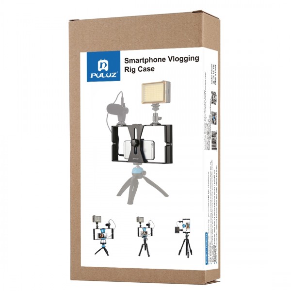 [US Warehouse] PULUZ 2 in 1 Live Broadcast Smartphone Video Rig + Microphone Kits for iPhone, Galaxy, Huawei, Xiaomi, HTC, LG, Google, and Other Smartphones(Blue)
