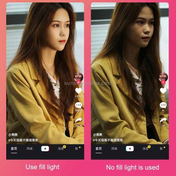 USAMS US-ZB120 Second-generation Telescopic Folding Live LED Ring Fill Light Bracket (Black)