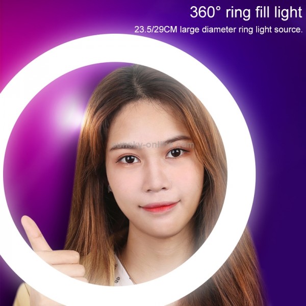 USAMS US-ZB120 Second-generation Telescopic Folding Live LED Ring Fill Light Bracket (Black)